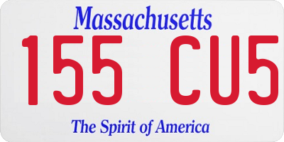 MA license plate 155CU5