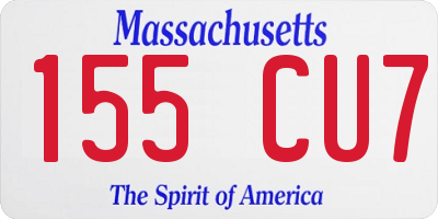 MA license plate 155CU7