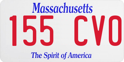 MA license plate 155CV0