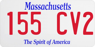 MA license plate 155CV2