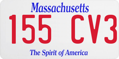 MA license plate 155CV3