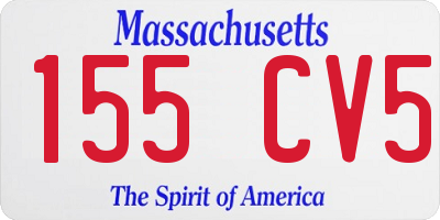MA license plate 155CV5