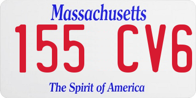 MA license plate 155CV6