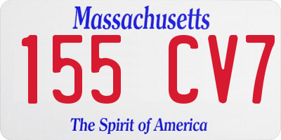 MA license plate 155CV7
