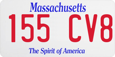 MA license plate 155CV8