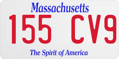 MA license plate 155CV9