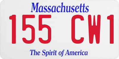 MA license plate 155CW1