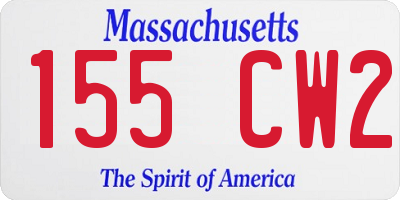 MA license plate 155CW2