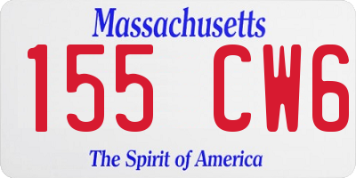MA license plate 155CW6