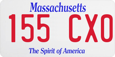 MA license plate 155CX0