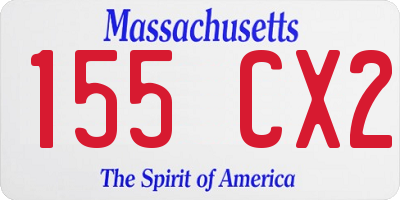 MA license plate 155CX2