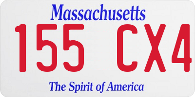 MA license plate 155CX4