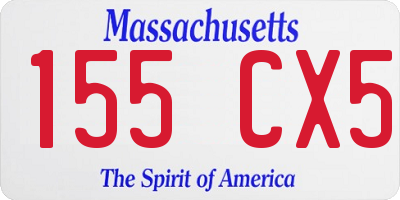 MA license plate 155CX5