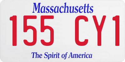 MA license plate 155CY1