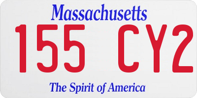 MA license plate 155CY2