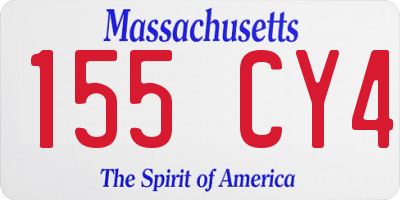 MA license plate 155CY4