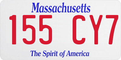 MA license plate 155CY7