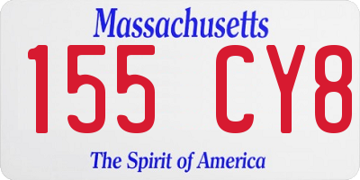 MA license plate 155CY8
