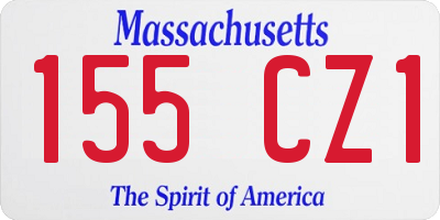 MA license plate 155CZ1