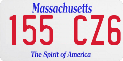 MA license plate 155CZ6