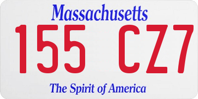 MA license plate 155CZ7