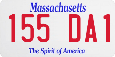 MA license plate 155DA1