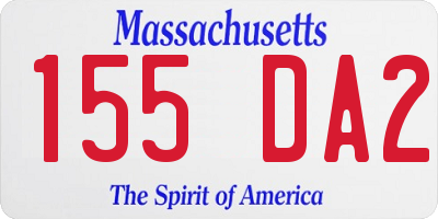 MA license plate 155DA2