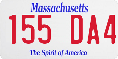 MA license plate 155DA4