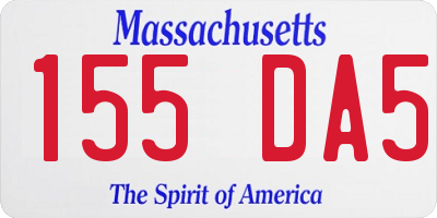 MA license plate 155DA5