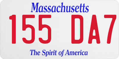 MA license plate 155DA7