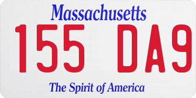 MA license plate 155DA9