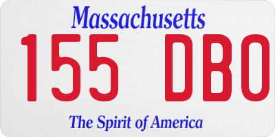 MA license plate 155DB0
