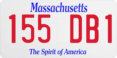 MA license plate 155DB1