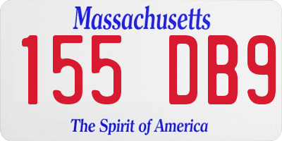 MA license plate 155DB9