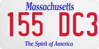 MA license plate 155DC3