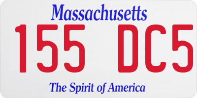 MA license plate 155DC5