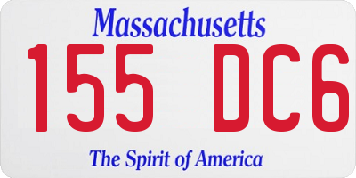 MA license plate 155DC6