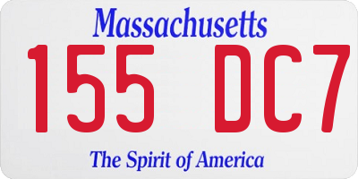 MA license plate 155DC7