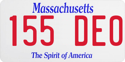 MA license plate 155DE0