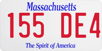 MA license plate 155DE4
