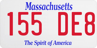 MA license plate 155DE8