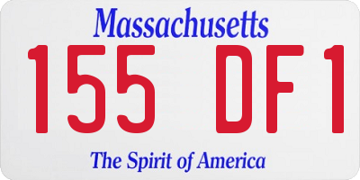 MA license plate 155DF1