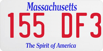 MA license plate 155DF3