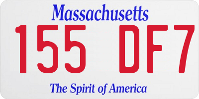 MA license plate 155DF7