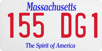 MA license plate 155DG1