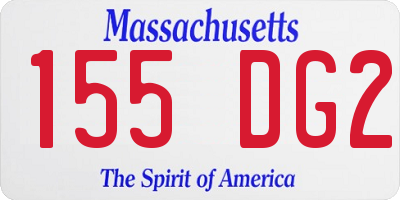 MA license plate 155DG2