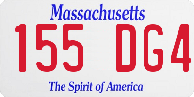 MA license plate 155DG4