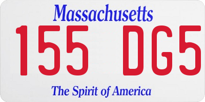 MA license plate 155DG5