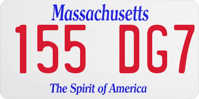 MA license plate 155DG7