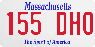 MA license plate 155DH0